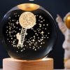 6/8cm Crystal ball Crystal Astronaut Planet Globe 3D Laser Engraved Solar System Ball LED Light Base Astronomy Gift Home Decor