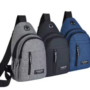 Men's Bag Solid Color Men's Chest Bag Outdoor Casual Fashionable Small Satchel Canvas Handbag Zipper Messenger Fashion Bags